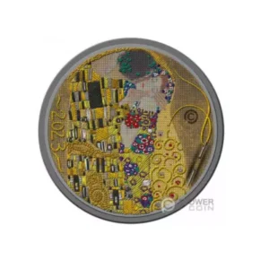 Kiss Gustav klimt fine embroidery art 3 OZ silver coin