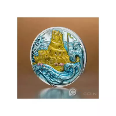 Sandcastle childhood memories 3 OZ silver coin - Image 3