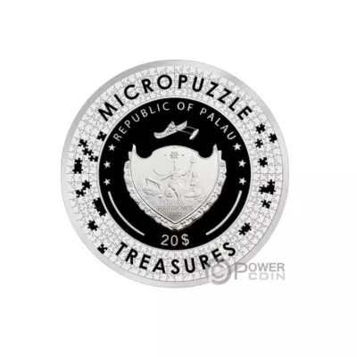 Couple under one umbrella Leonid Afremov micropuzzle treasures 3 OZ silver coin - Image 2