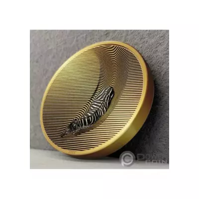 Zebra camouflage of nature gilded 5 OZ silver coin - Image 5