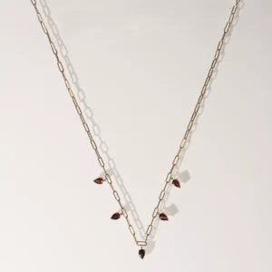 Garnet Charm Necklace