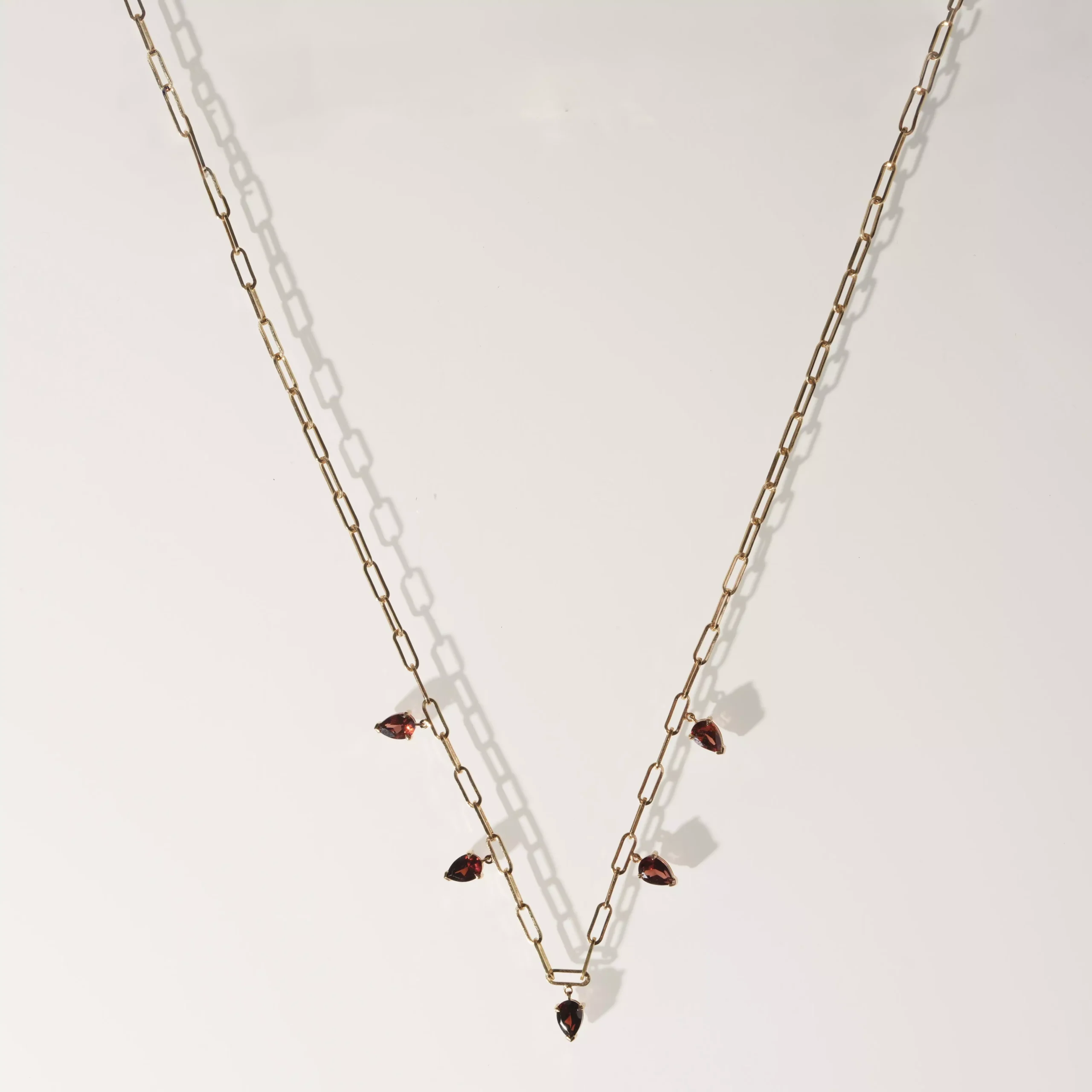 Garnet Charm Necklace